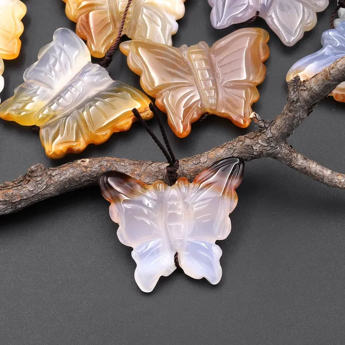 Hand Carved Natural Carnelian Agate Butterfly Pendant Vertically Drilled Gemstone Focal Bead A4 Intrinsic Trading Necklaces Hand Carved Natural Carnelian Agate Butterfly Pendant Vertically Drilled Gemstone Focal Bead A4 Intrinsic Trading Necklaces