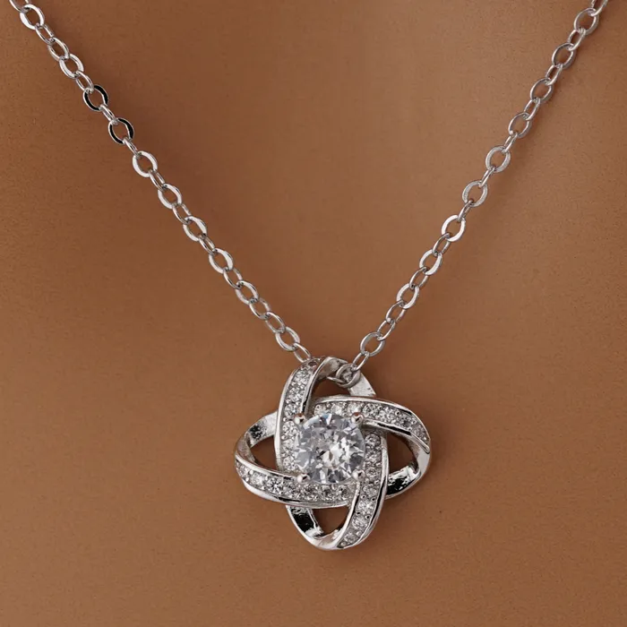 Infinity Knot Necklace with CZ Diamond Captive Collars Necklaces