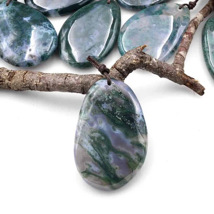 Intrinsic Trading Natural Green Moss Agate Freeform Teardrop Pendant Gemstone Focal Bead A5 Necklaces Intrinsic Trading Natural Green Moss Agate Freeform Teardrop Pendant Gemstone Focal Bead A5 Necklaces