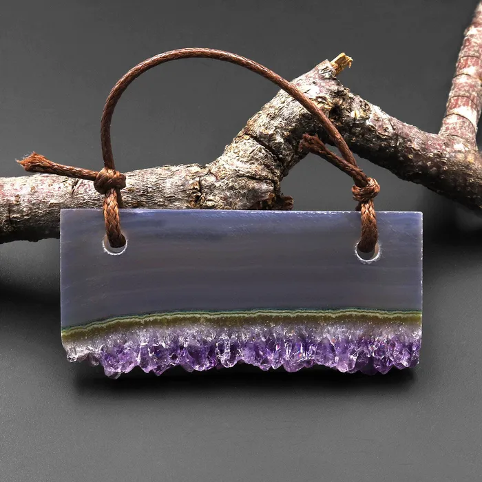 Intrinsic Trading Necklaces 2 Hole Pendant Green Ocean Wave Natural Purple Amethyst Crystal Stalactite Pendant Drilled Long Rectangle Gemstone Focal Bead Intrinsic Trading Necklaces 2 Hole Pendant Green Ocean Wave Natural Purple Amethyst Crystal Stalactite Pendant Drilled Long Rectangle Gemstone Focal Bead