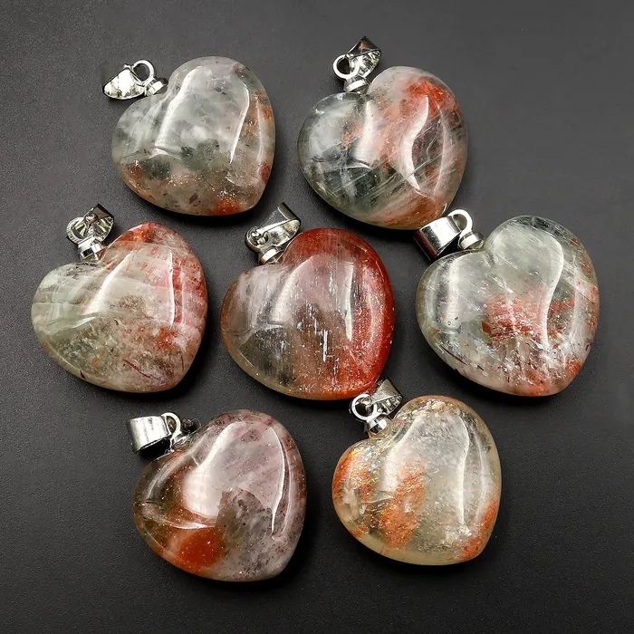 Intrinsic Trading Necklaces Extremely Rare Natural Green Orange Arusha Sunstone Heart Pendant