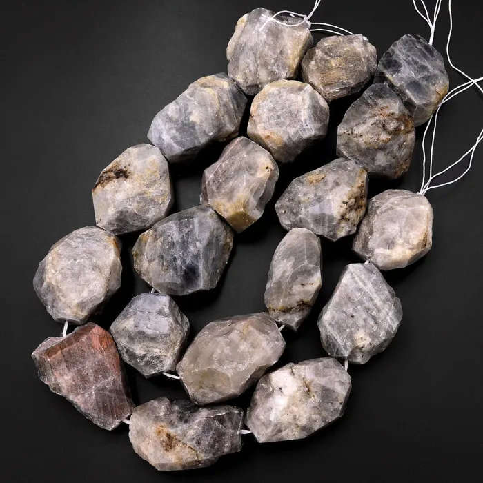 Intrinsic Trading Necklaces Huge Phenomenal Freeform Natural Labradorite Chunky Slab Pendant Nugget Beads Center Drilled 155 Strand