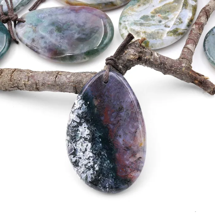 Intrinsic Trading Necklaces Natural Indian Agate Freeform Teardrop Pendant Gemstone Focal Bead A5 Intrinsic Trading Necklaces Natural Indian Agate Freeform Teardrop Pendant Gemstone Focal Bead A5