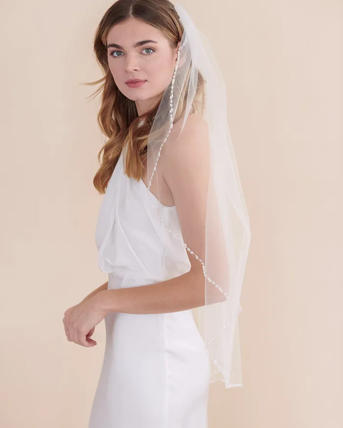 Josie Pearl Wedding Veil Dareth Colburn Earrings