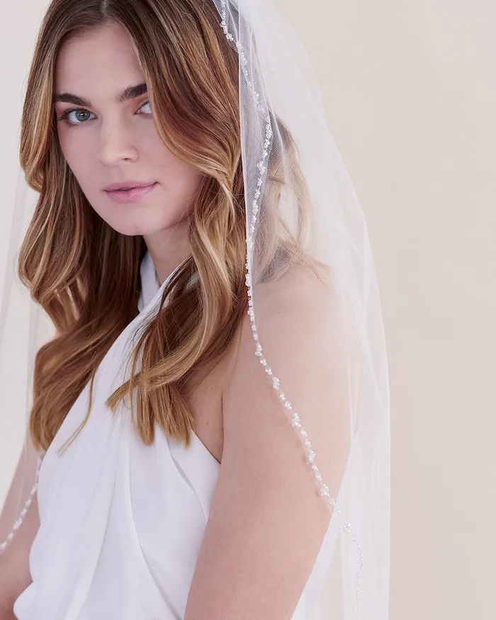 Josie Pearl Wedding Veil Dareth Colburn Earrings