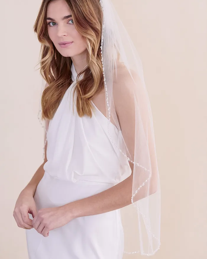 Josie Pearl Wedding Veil Dareth Colburn Earrings
