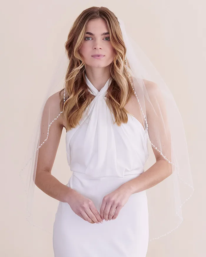 Josie Pearl Wedding Veil Dareth Colburn Earrings