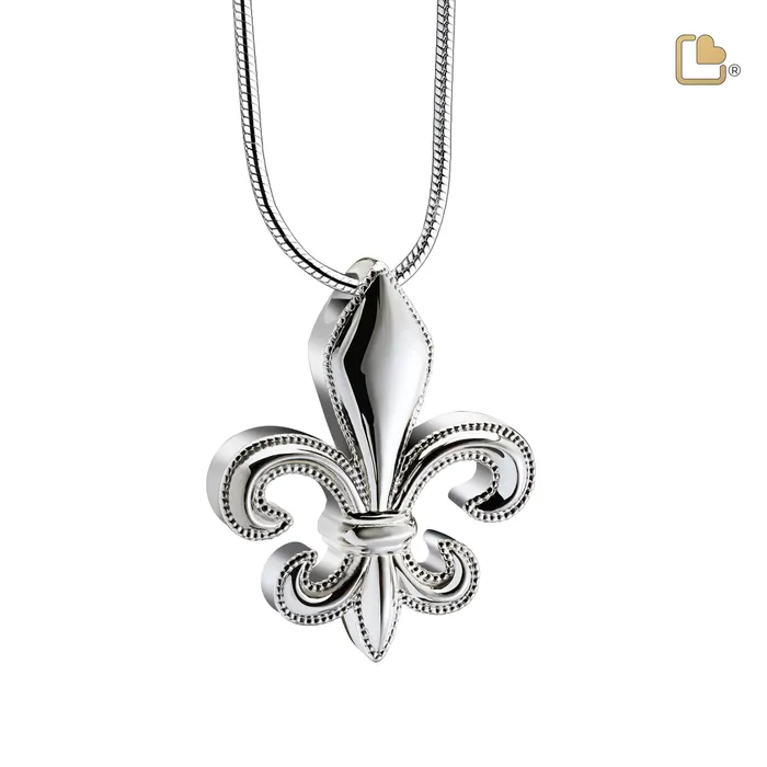 LoveUrns Treasure Necklaces Fleurdelis Sterling Silver Cremation Pendant LoveUrns Treasure Necklaces Fleurdelis Sterling Silver Cremation Pendant
