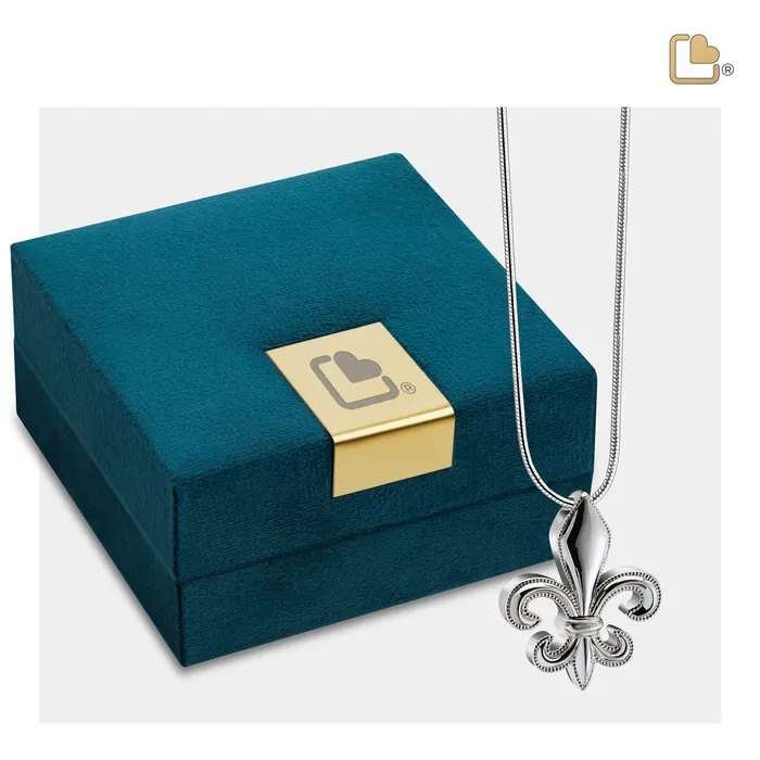 LoveUrns Treasure Necklaces Fleurdelis Sterling Silver Cremation Pendant