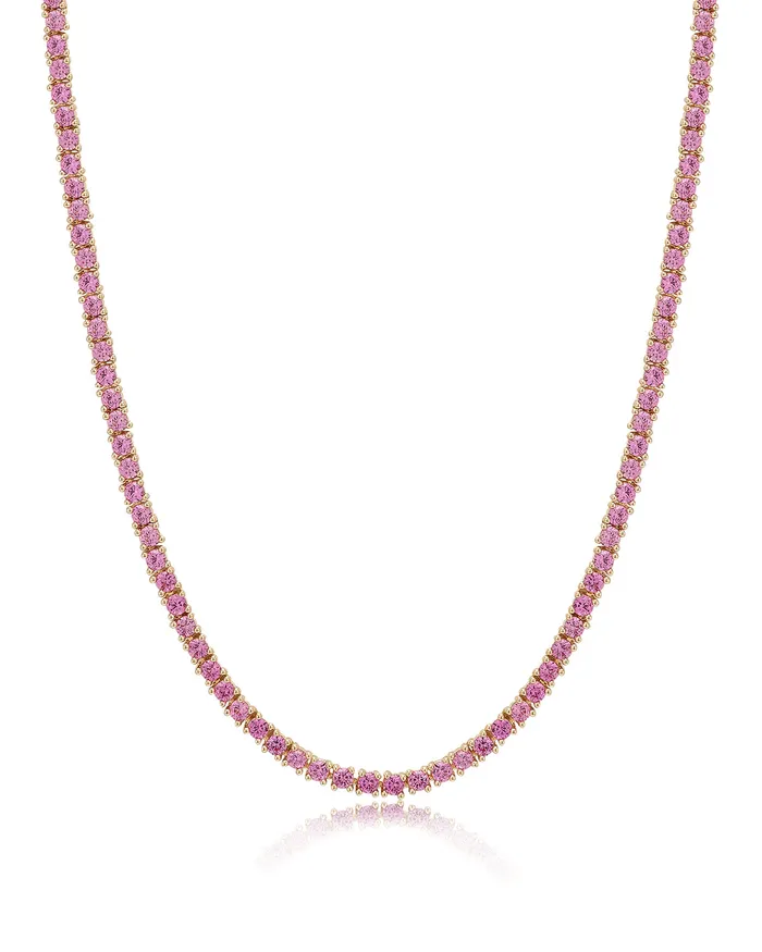 Luv Aj Necklaces Mini Ballier Necklace Pink Gold