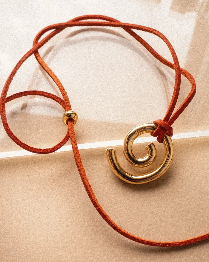 Luv Aj Necklaces Shell Beach Pendant Necklace Orange Sivan Ayla x Luv Aj