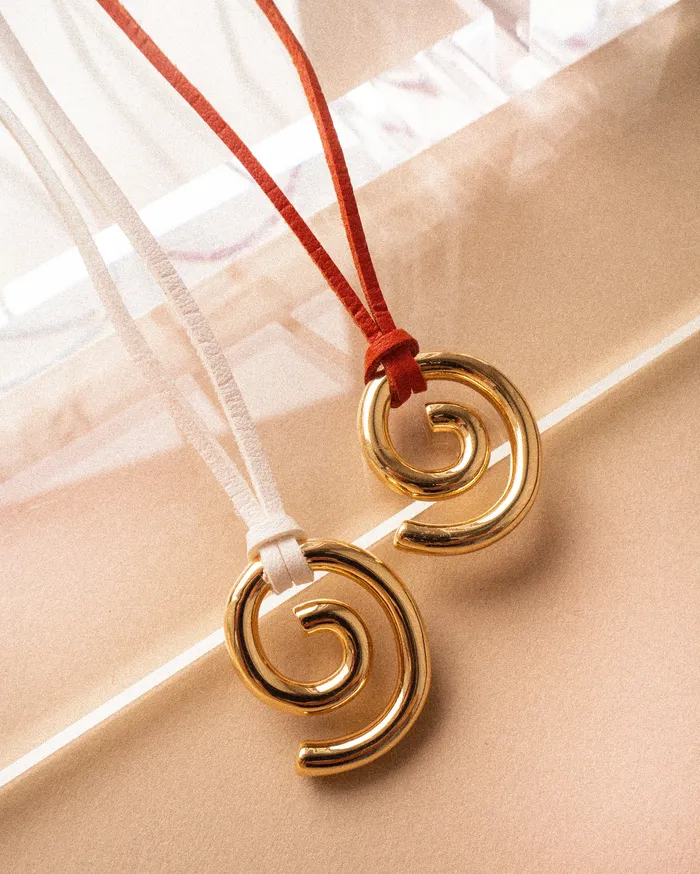 Luv Aj Necklaces Shell Beach Pendant Necklace Orange Sivan Ayla x Luv Aj