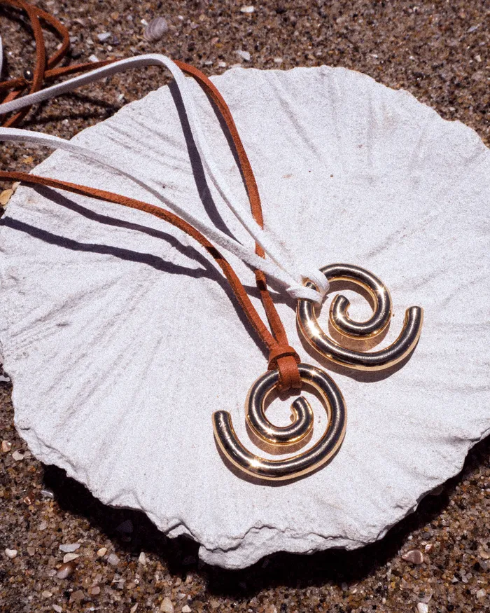 Luv Aj Necklaces Shell Beach Pendant Necklace Orange Sivan Ayla x Luv Aj