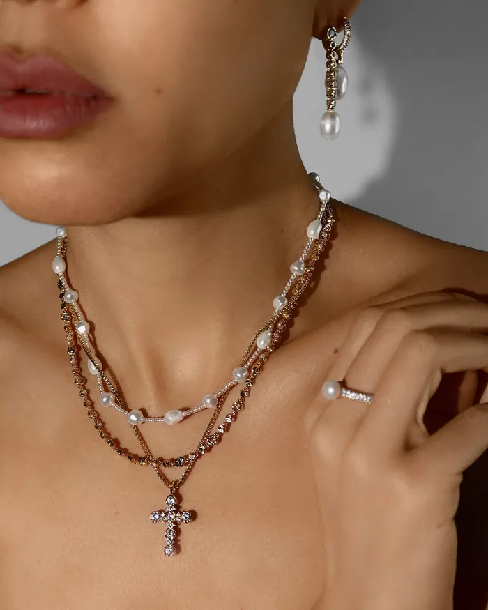 Luv Aj Necklaces The Pearl Stud Necklace Luv Aj Necklaces The Pearl Stud Necklace