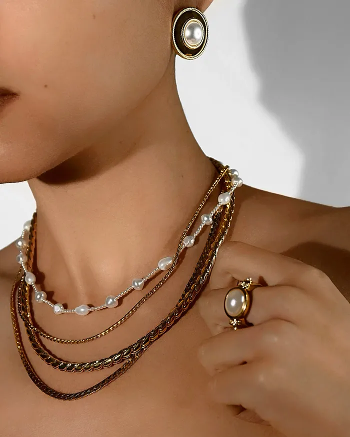 Luv Aj Necklaces The Pearl Stud Necklace Luv Aj Necklaces The Pearl Stud Necklace