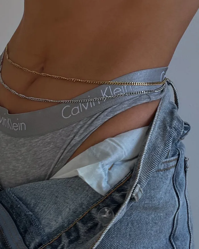 Luv Aj Necklaces Virgo Energy Belly Chain Silver Luv Aj Necklaces Virgo Energy Belly Chain Silver