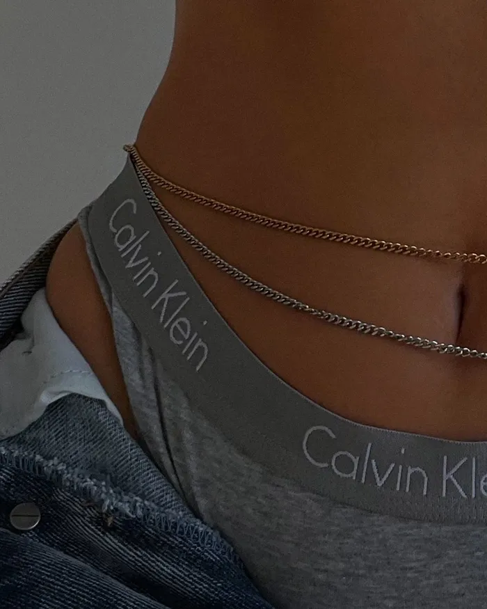Luv Aj Necklaces Virgo Energy Belly Chain Silver Luv Aj Necklaces Virgo Energy Belly Chain Silver