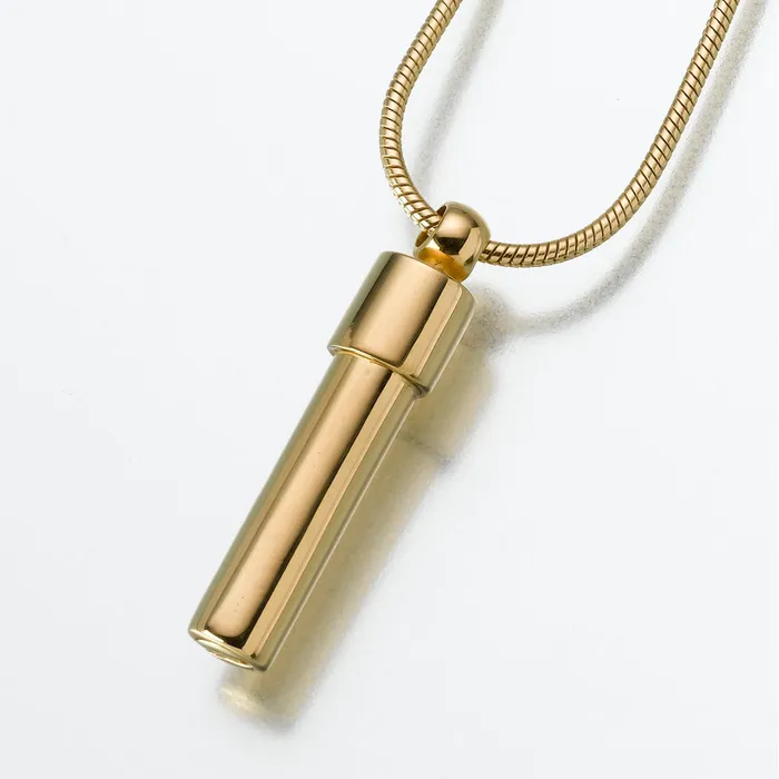 Madelyn PreStyled Sets Gold Vermeil Double Chamber Cylinder Pendant Cremation Jewelry