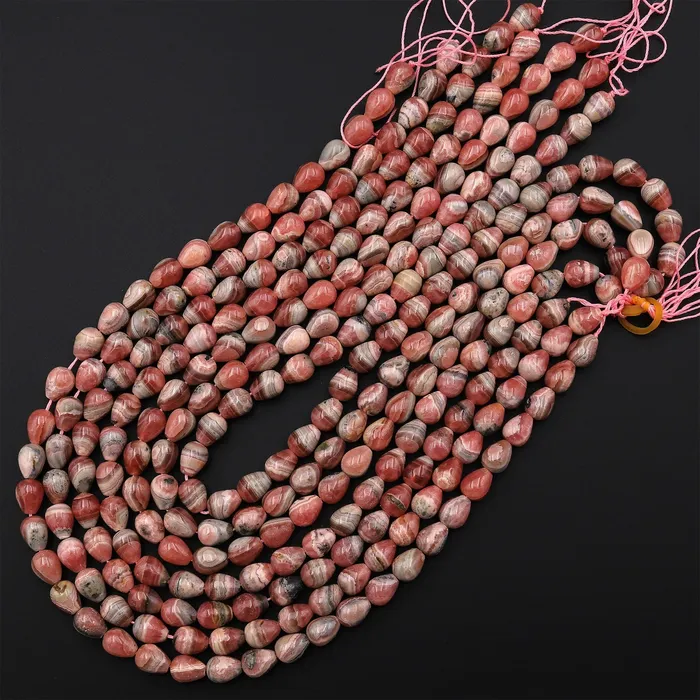 Natural Pink Red Rhodochrosite Smooth Teardrop Beads 10x8mm Good for Earrings 155 Strand Intrinsic Trading Earrings