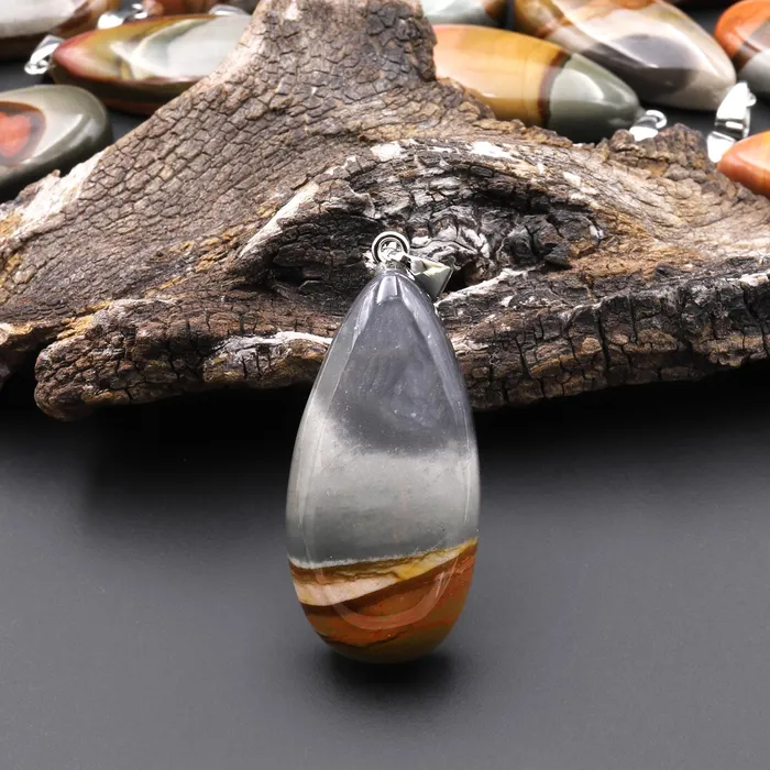 Natural Polychrome Jasper Aka Landscape Ocean Jasper Teardrop Pendant A5 Intrinsic Trading Necklaces Natural Polychrome Jasper Aka Landscape Ocean Jasper Teardrop Pendant A5 Intrinsic Trading Necklaces