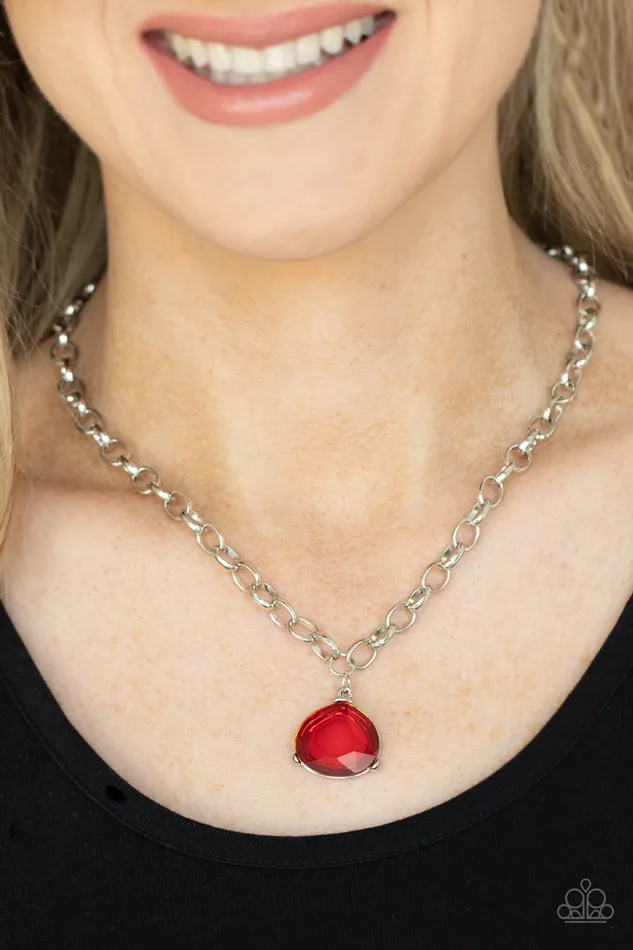 Necklaces All Eyes On U Jewelry Paparazzi Accessories Gallery Gem Red Paparazzi Necklace