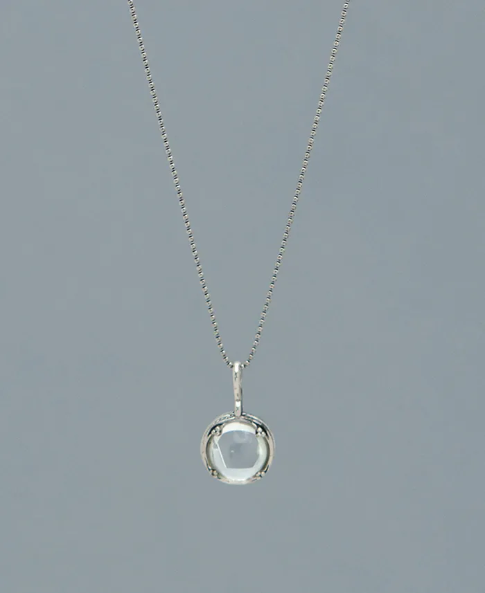 Necklaces Buddha Groove Crystal Ball Filigree Necklace Sterling Silver