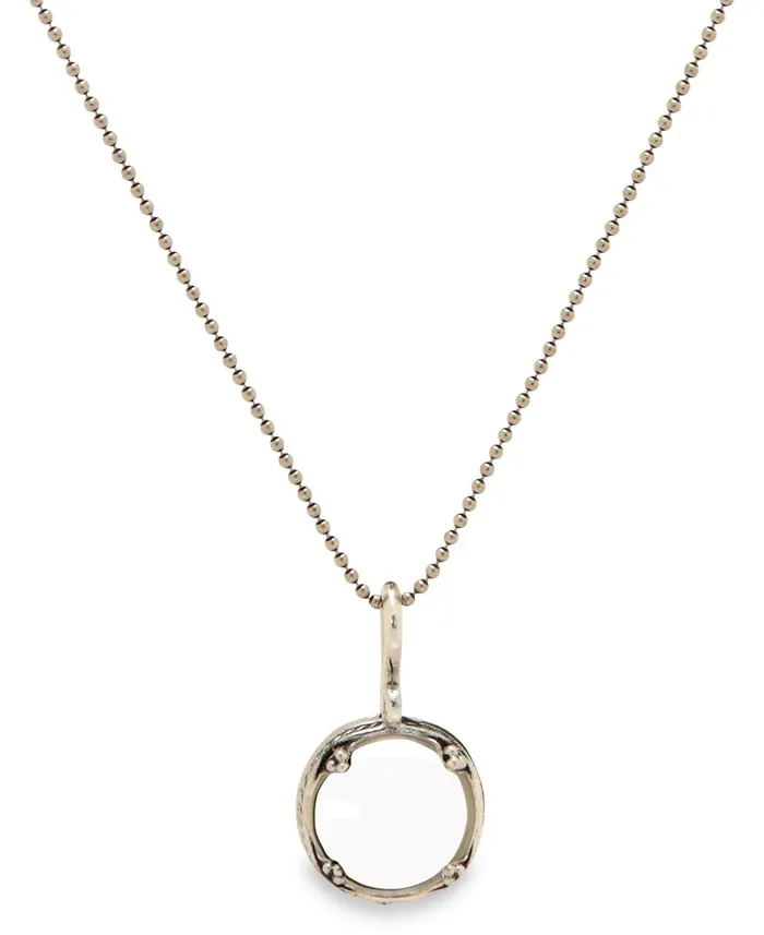 Necklaces Buddha Groove Crystal Ball Filigree Necklace Sterling Silver
