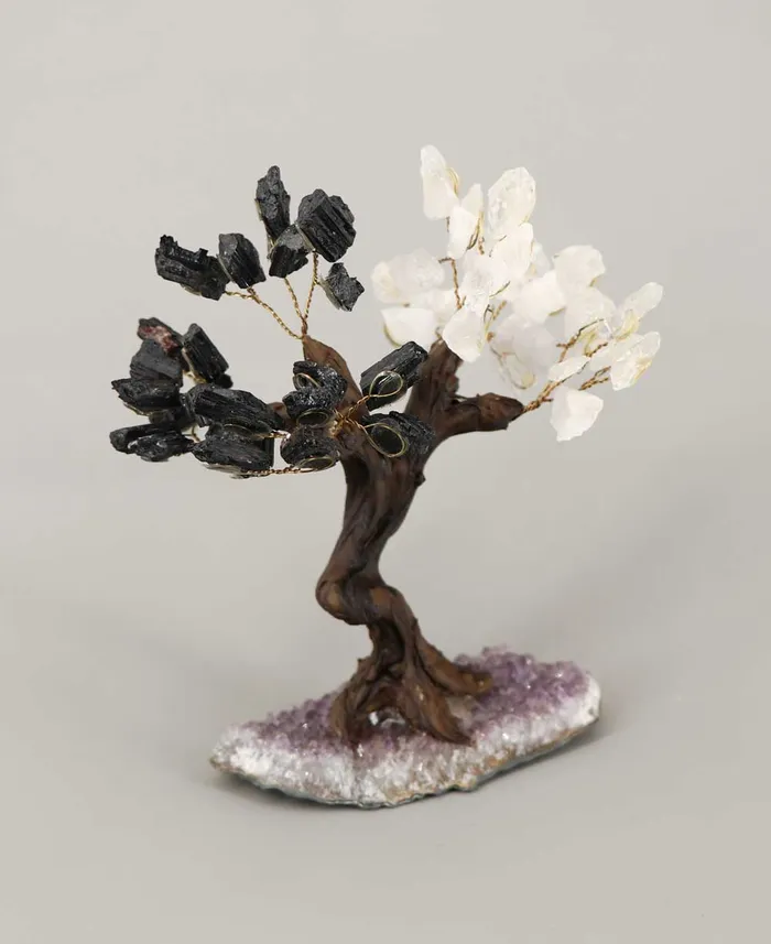 Necklaces Buddha Groove Yin Yang Gemstone Bonsai Tree for Balance