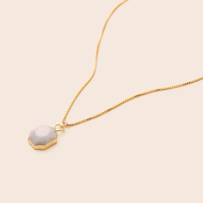 Necklaces Gemlet Moonlight Heptagon Agate Necklace