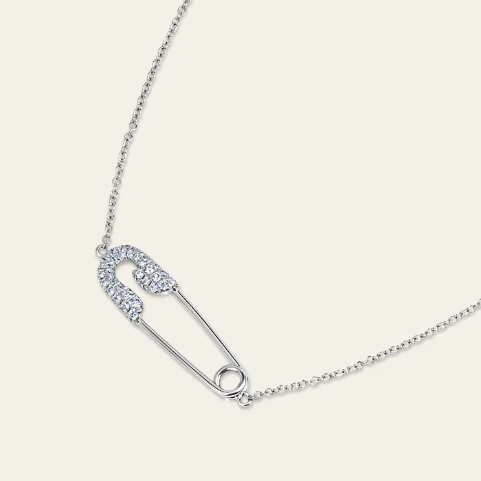 Necklaces Hand crafted in 18k white gold and set with 34 highquality round brilliant cut diamonds Securus Diamond Necklace