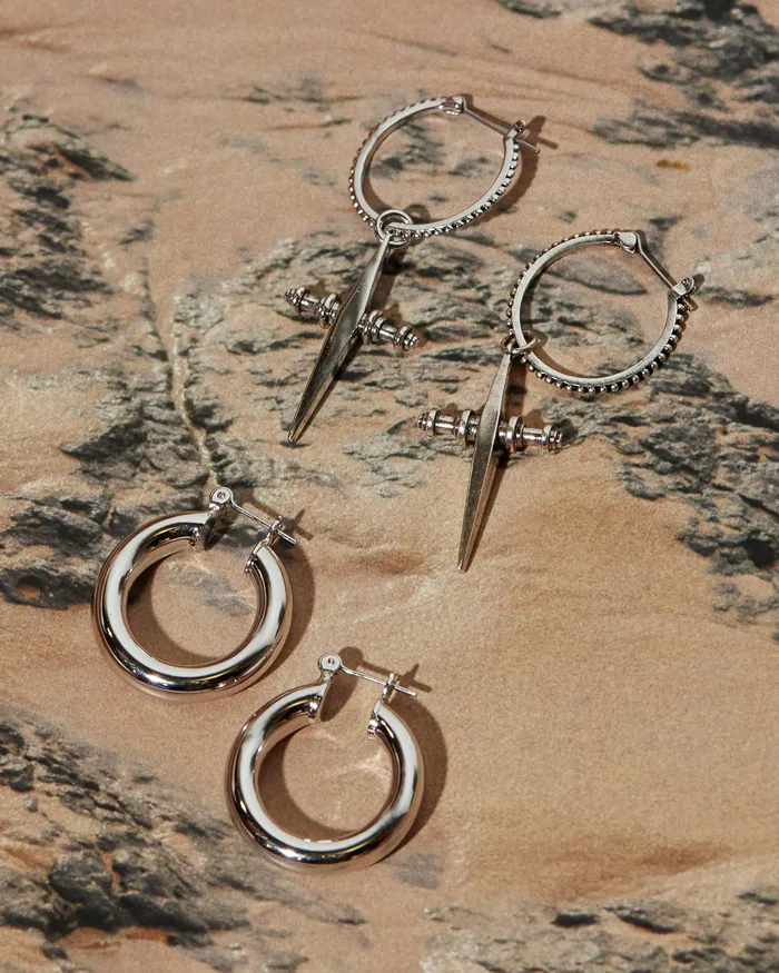 Necklaces Luv Aj Cross Hoops Silver