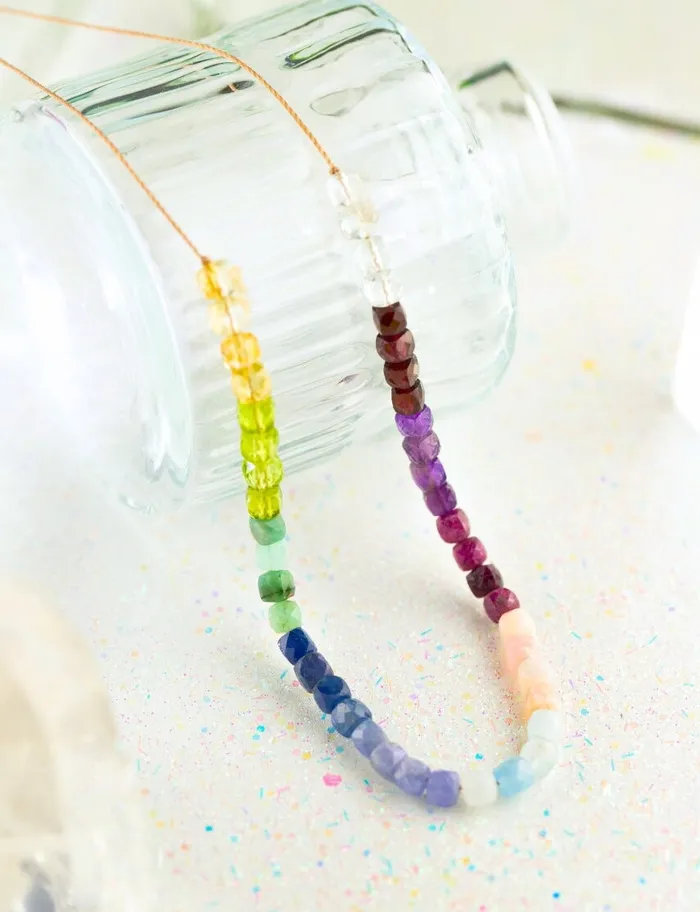 Necklaces SoulKu Limited Edition Rainbow Gemstone Necklace for Eternal Radiance