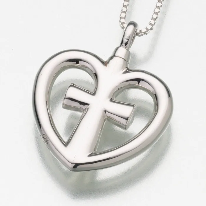 Necklaces Sterling Silver Love Cross Pendant Cremation Jewelry Madelyn