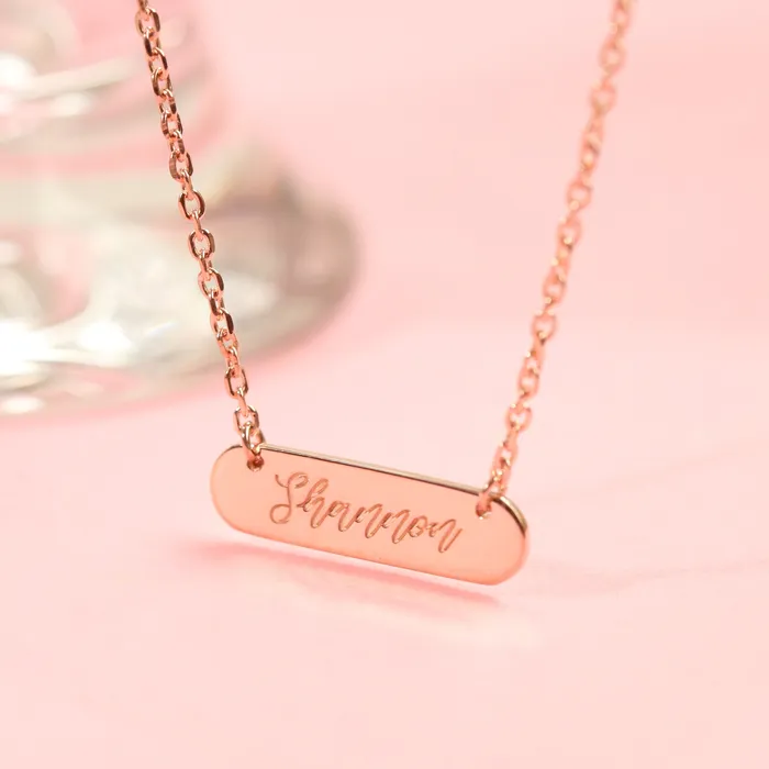 Oblong Bar Necklace LOULOUROSE Necklaces Oblong Bar Necklace LOULOUROSE Necklaces