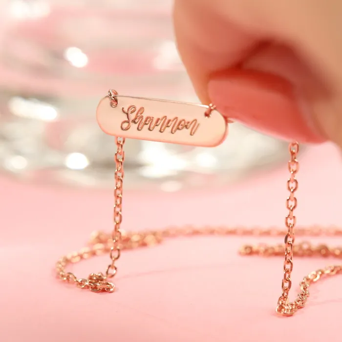 Oblong Bar Necklace LOULOUROSE Necklaces Oblong Bar Necklace LOULOUROSE Necklaces