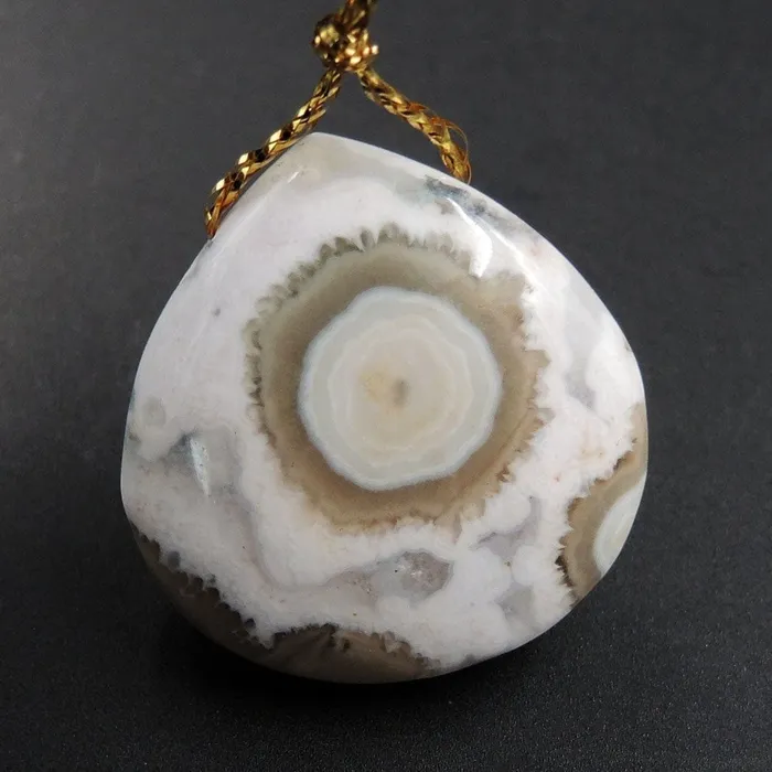 Ocean Jasper Pendant Orange White Grey Green Front Drilled Irregular Freeform Natural Stone Pendant P1736 Intrinsic Trading Necklaces