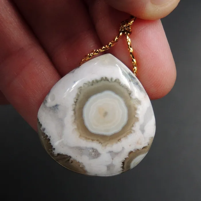 Ocean Jasper Pendant Orange White Grey Green Front Drilled Irregular Freeform Natural Stone Pendant P1736 Intrinsic Trading Necklaces