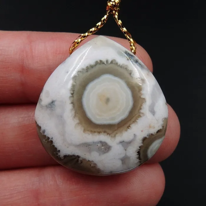 Ocean Jasper Pendant Orange White Grey Green Front Drilled Irregular Freeform Natural Stone Pendant P1736 Intrinsic Trading Necklaces
