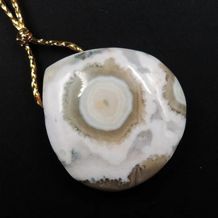 Ocean Jasper Pendant Orange White Grey Green Front Drilled Irregular Freeform Natural Stone Pendant P1736 Intrinsic Trading Necklaces