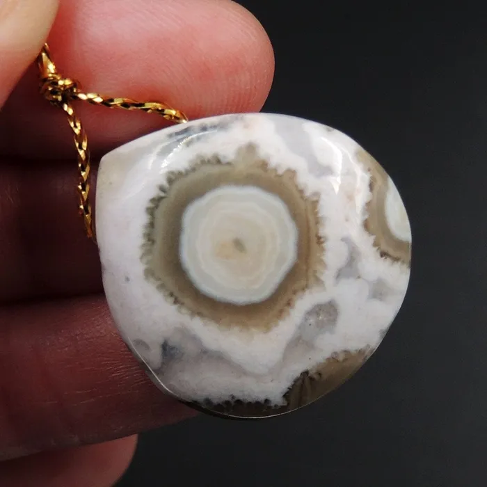 Ocean Jasper Pendant Orange White Grey Green Front Drilled Irregular Freeform Natural Stone Pendant P1736 Intrinsic Trading Necklaces
