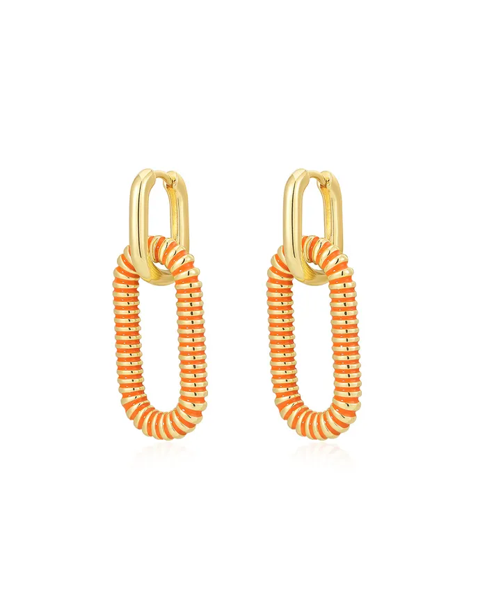 PreStyled Sets Le Signe Loop Hoops Neon Orange Gold Luv Aj