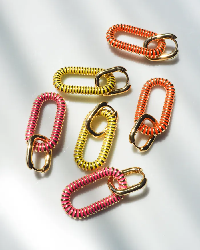 PreStyled Sets Le Signe Loop Hoops Neon Orange Gold Luv Aj PreStyled Sets Le Signe Loop Hoops Neon Orange Gold Luv Aj