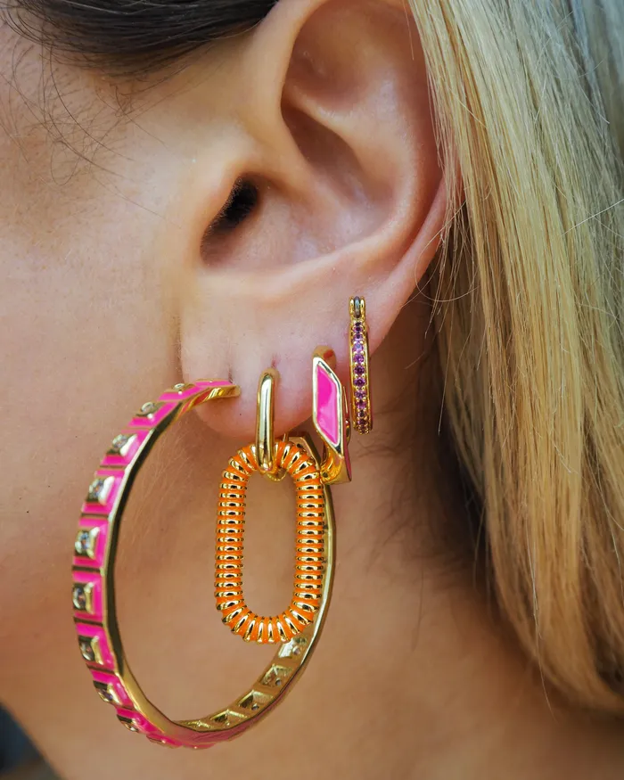 PreStyled Sets Le Signe Loop Hoops Neon Orange Gold Luv Aj PreStyled Sets Le Signe Loop Hoops Neon Orange Gold Luv Aj