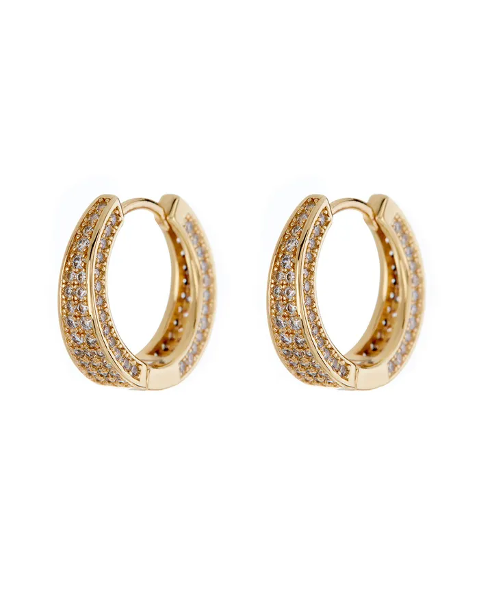 PreStyled Sets Pave Geneva Hoops Gold Luv Aj