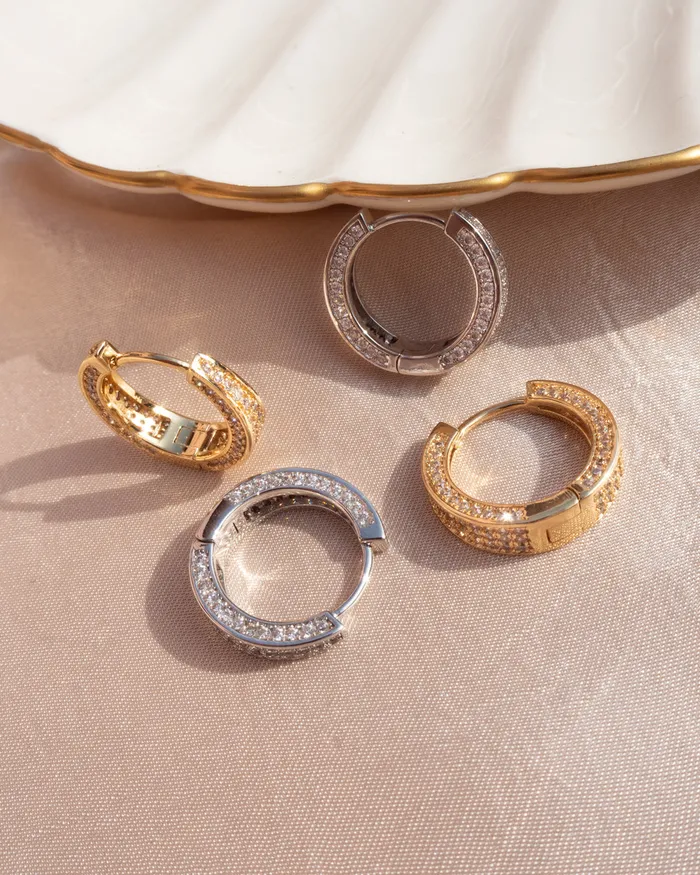 PreStyled Sets Pave Geneva Hoops Gold Luv Aj PreStyled Sets Pave Geneva Hoops Gold Luv Aj