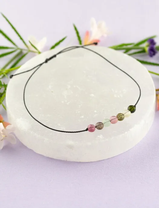 Rainbow Tourmaline Hummingbird Adjustable Bracelet for Happiness SoulKu Bracelets