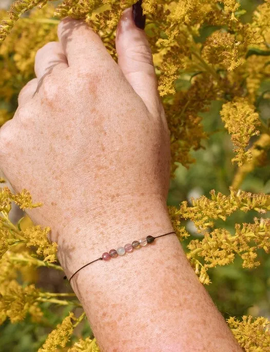 Rainbow Tourmaline Hummingbird Adjustable Bracelet for Happiness SoulKu Bracelets