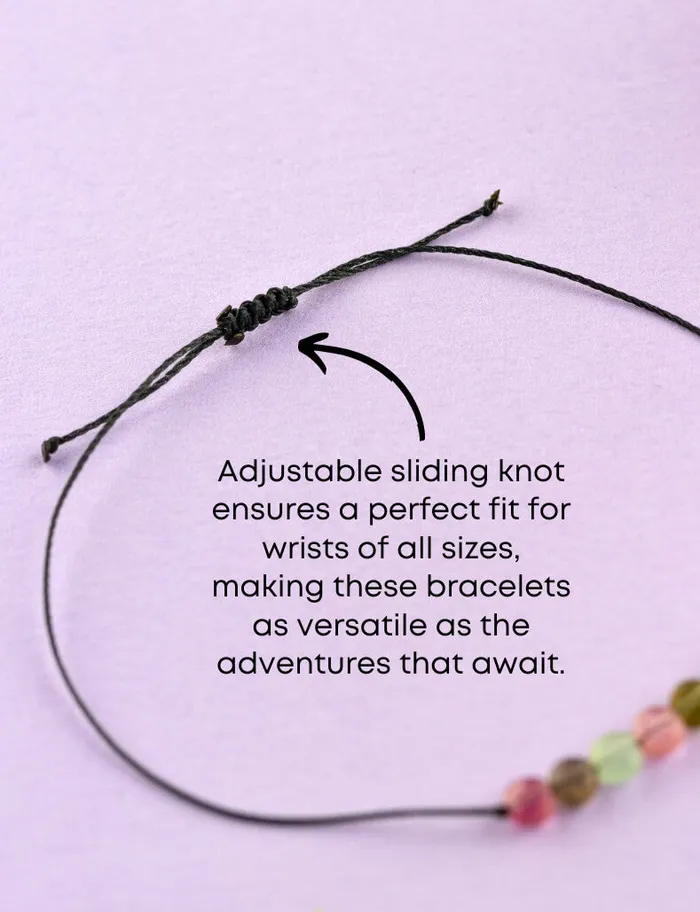 Rainbow Tourmaline Hummingbird Adjustable Bracelet for Happiness SoulKu Bracelets