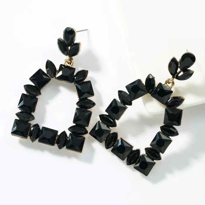 Refined by AnnaKaci Earrings Elegant Squoval Shaped Geometric Crystals Earrings