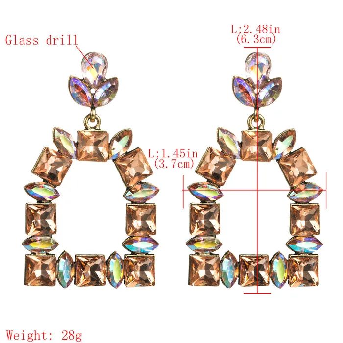 Refined by AnnaKaci Earrings Elegant Squoval Shaped Geometric Crystals Earrings Refined by AnnaKaci Earrings Elegant Squoval Shaped Geometric Crystals Earrings